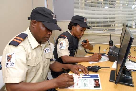 ETPO Security officers at the control desk